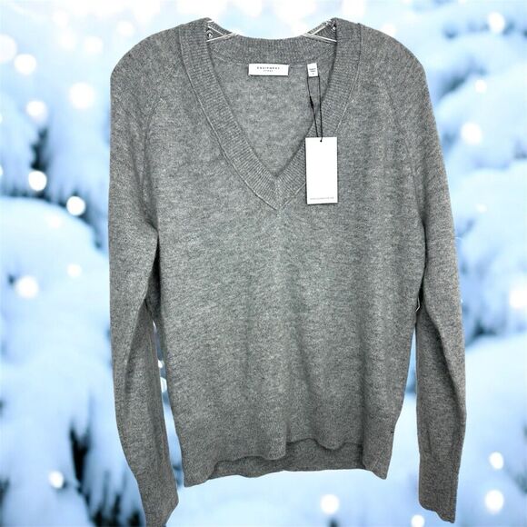 Equipment Femme Sweater Womens XLarge Heather Gray 100% Cashmere Madalene V Neck - Picture 1 of 8